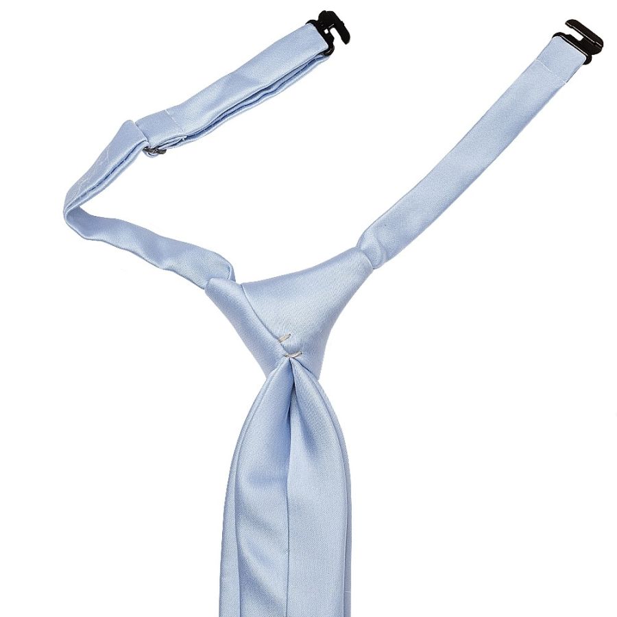 Pre Tied Dusty Blue Satin Boys Tie Age 4-7