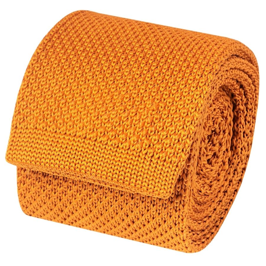Rust Knitted Skinny Men's Tie