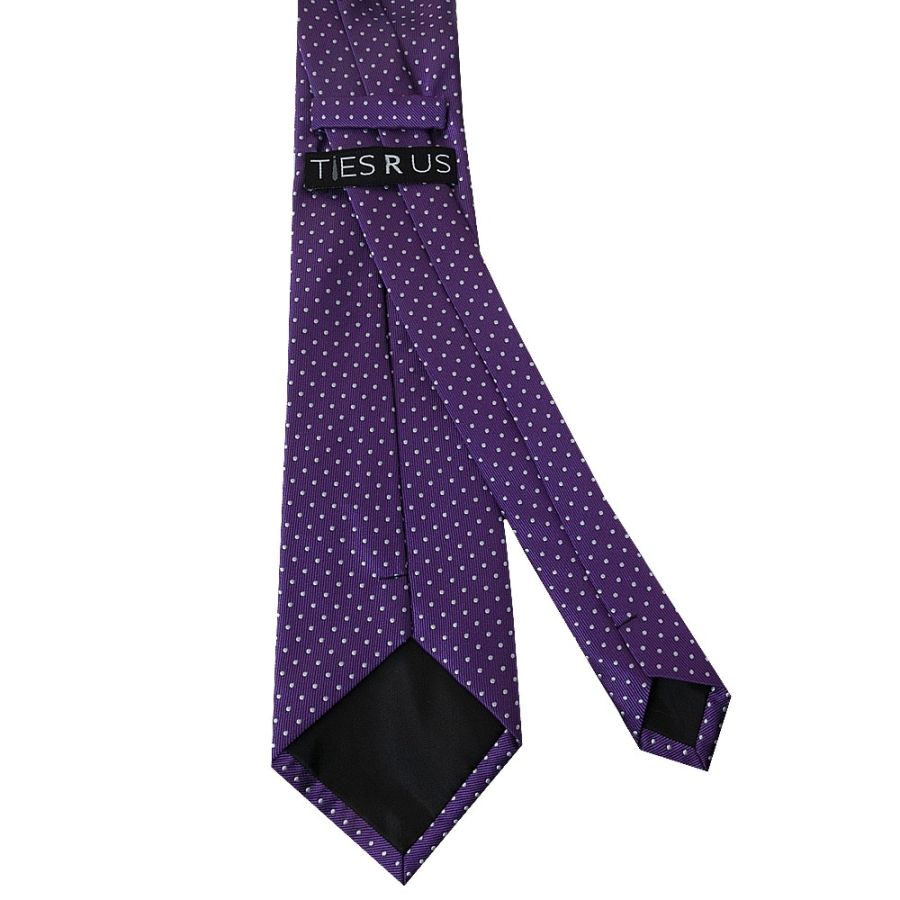 Purple and White Polka Dot Classic Men's Tie