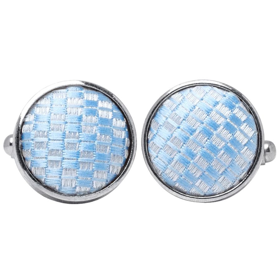 Dusty Blue Textured Cufflinks