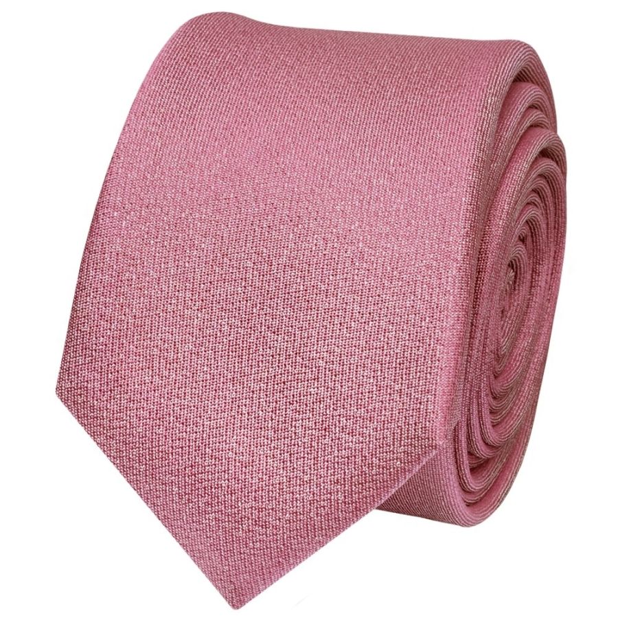 Plain Dusty Pink Silk Skinny Boys Tie and Pocket Square Set
