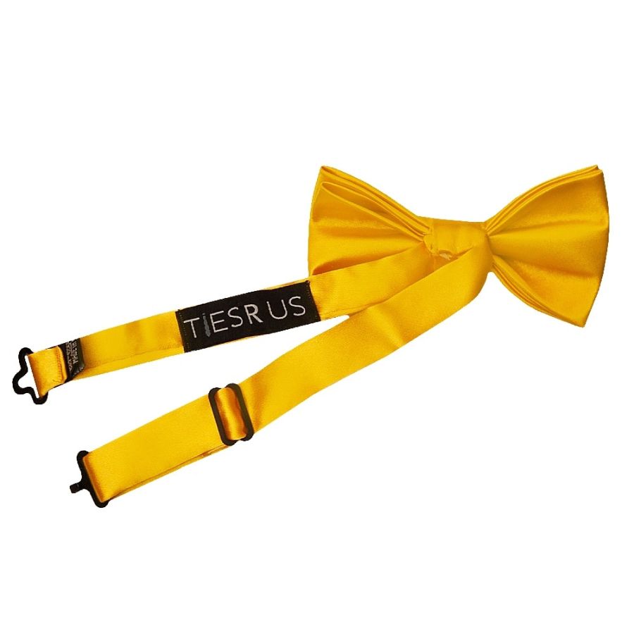 Pre Tied Bright Yellow Satin Boys Bow Tie Age 4-7