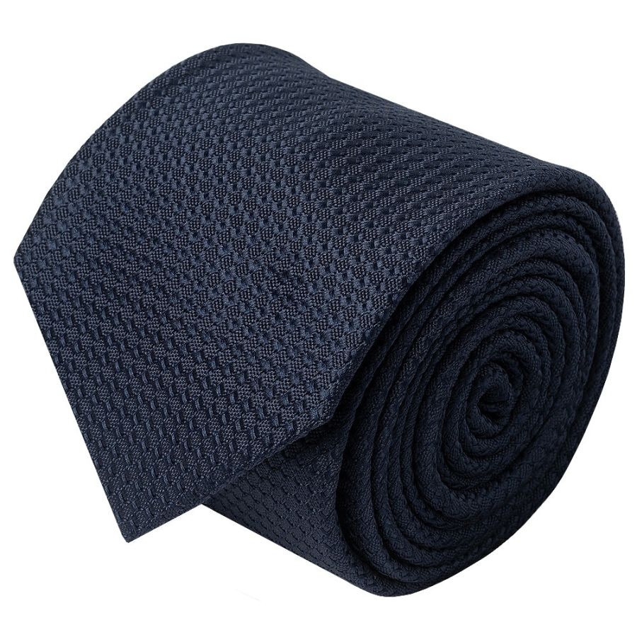 Navy Textured Classic Tie and Pocket Square Set