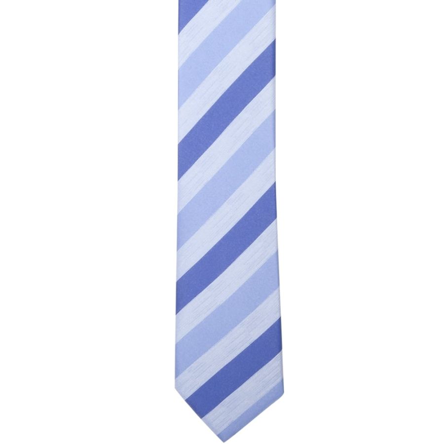 Light Blue Striped Skinny Men's Tie