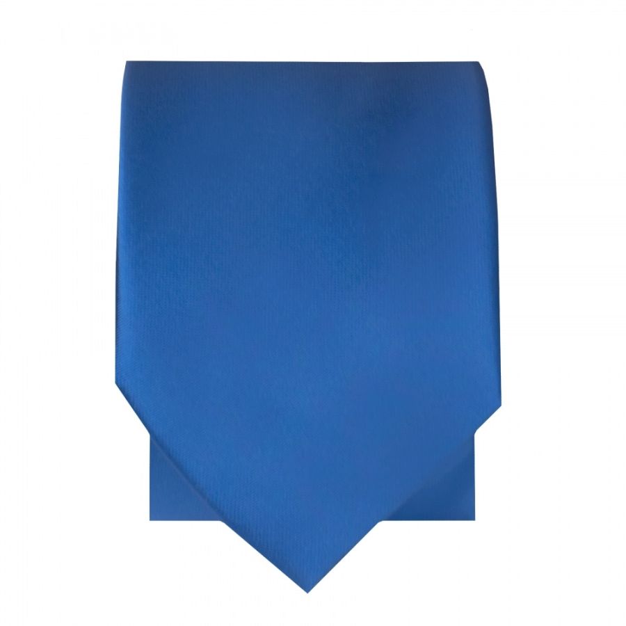 Plain Electric Blue Satin Skinny Boys Tie
