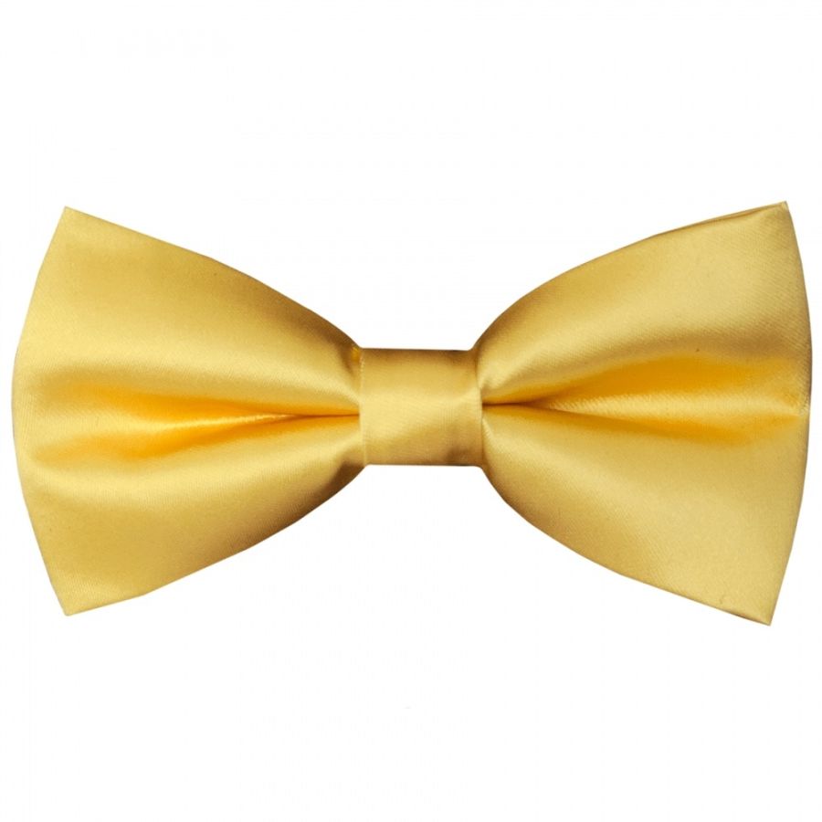 Pre Tied Gold Satin Boys Bow Tie Age 8-11