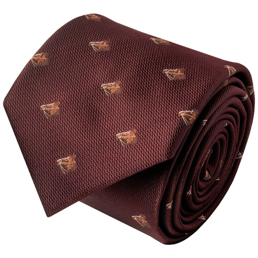 Burgundy Horse Head Classic Men's Tie