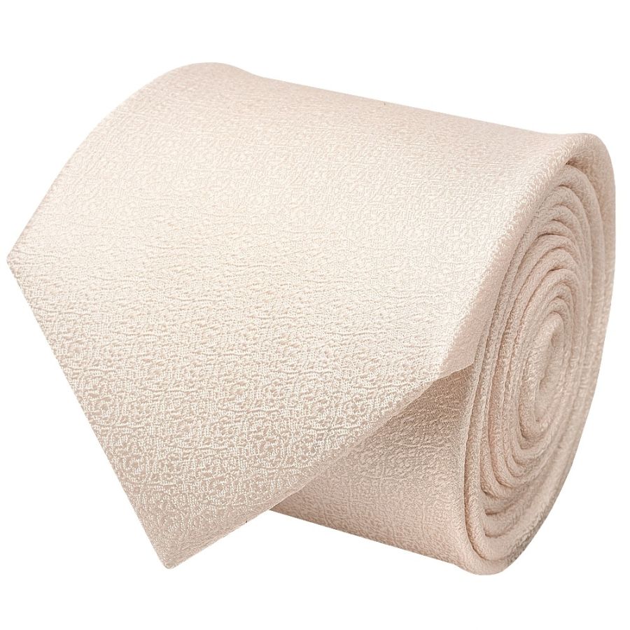 Blush Self Floral Textured Silk Classic Men's Tie and Pocket Square Set