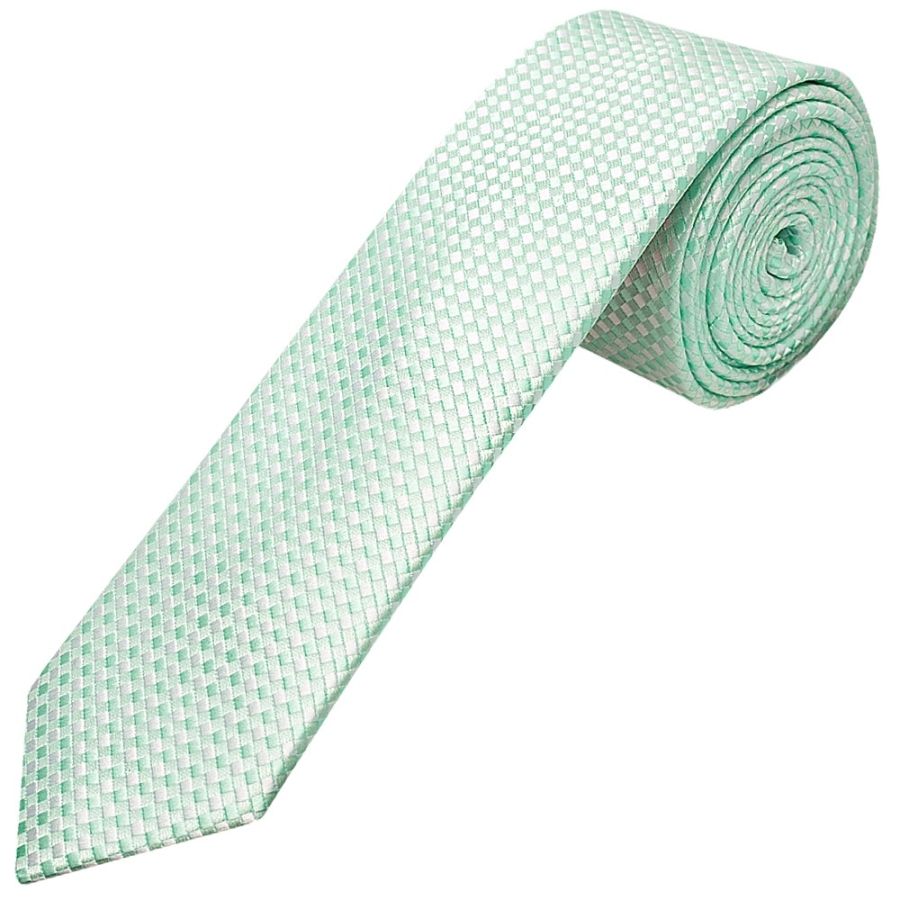 Mint Green Diamond Neat Skinny Men's Tie