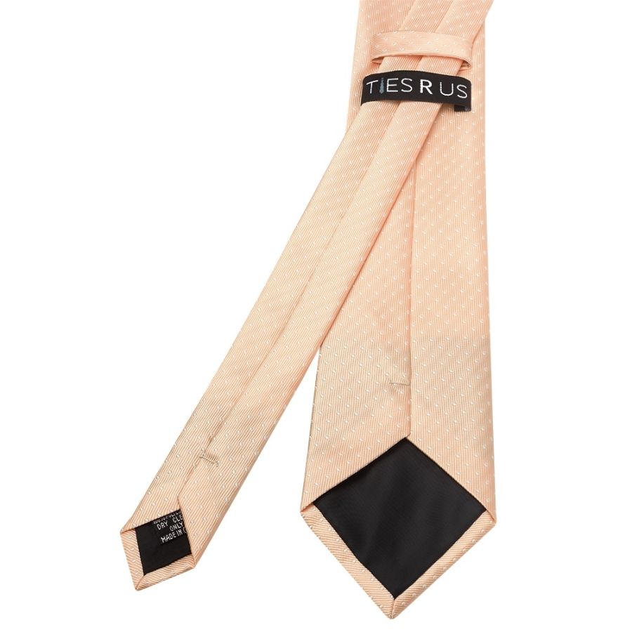 Peach and White Polka Dot Classic Men's Tie