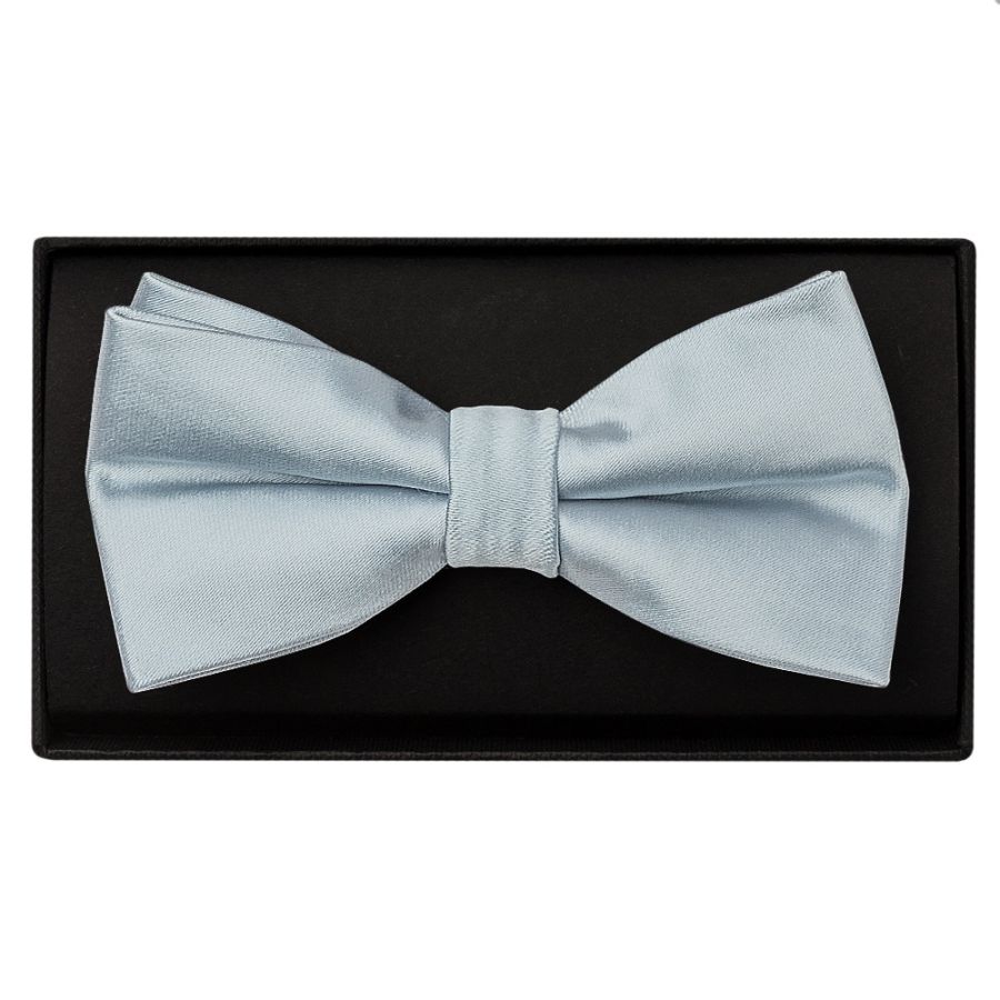 Plain Duck Egg Handmade Mens Bow Tie and Pocket Square