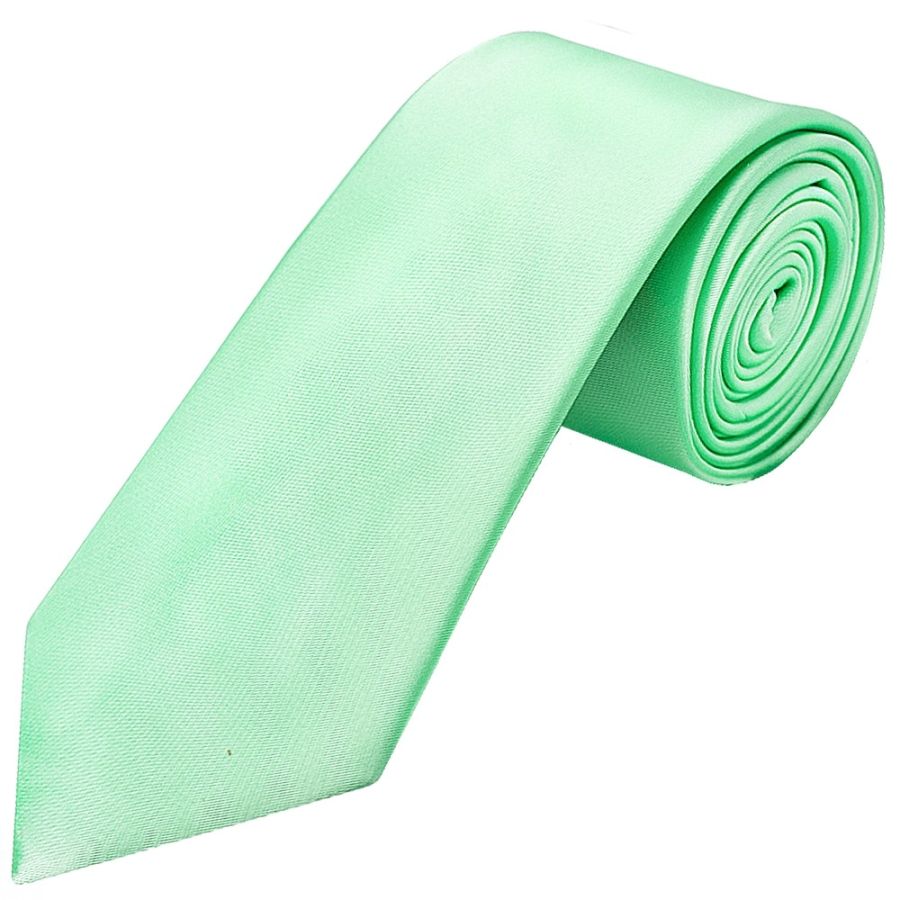 Plain Seafoam Green Satin Classic Men's Tie