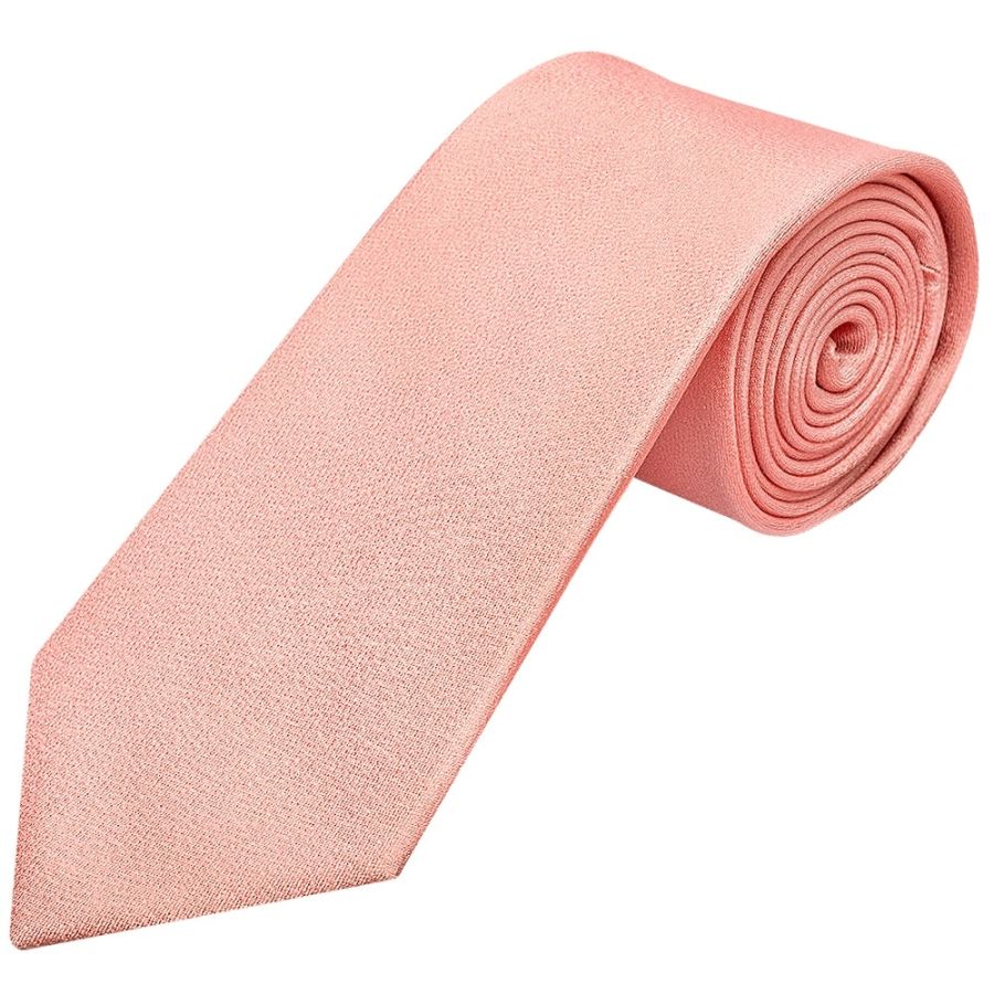 Plain Salmon Peach Silk Classic Men's Tie