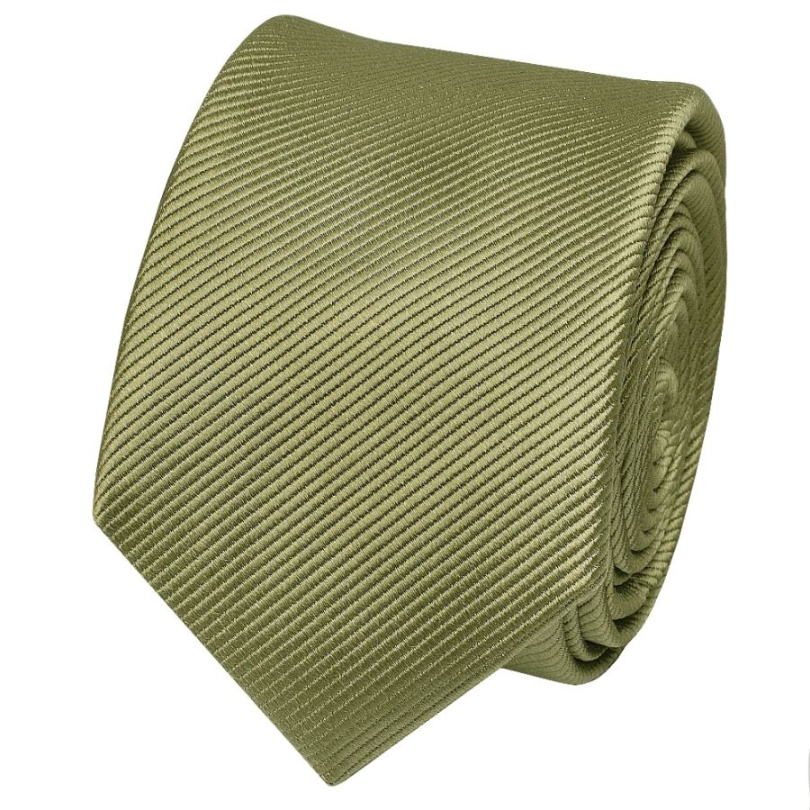 Khaki Silk Twill Skinny Mens Tie