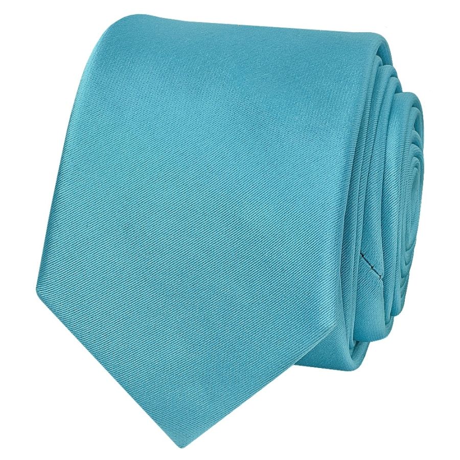 Turquoise Satin Skinny Boys Tie