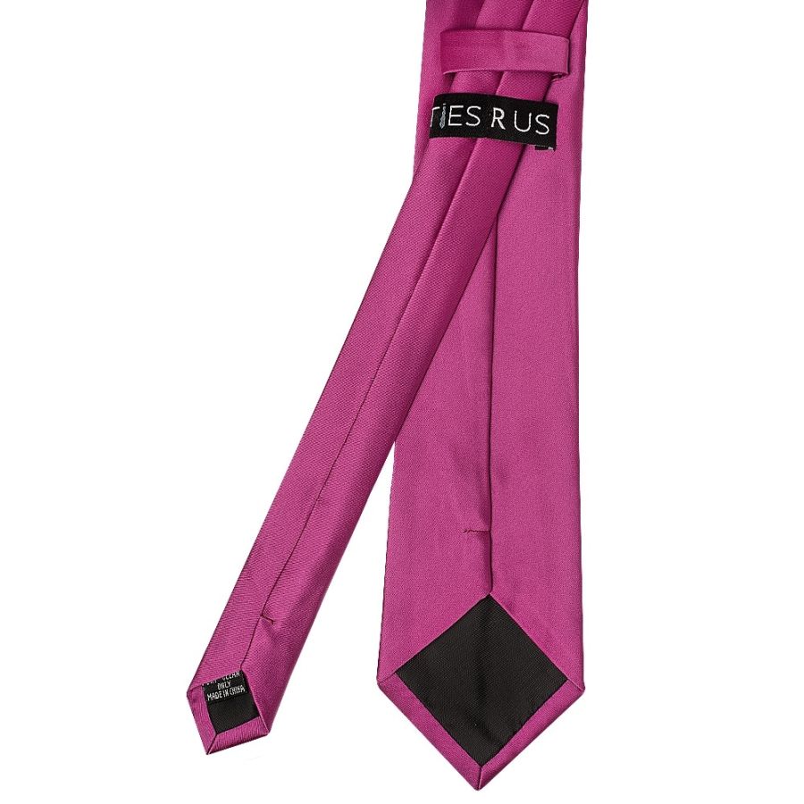 Plain Fuchsia Pink Satin Classic Men's Tie