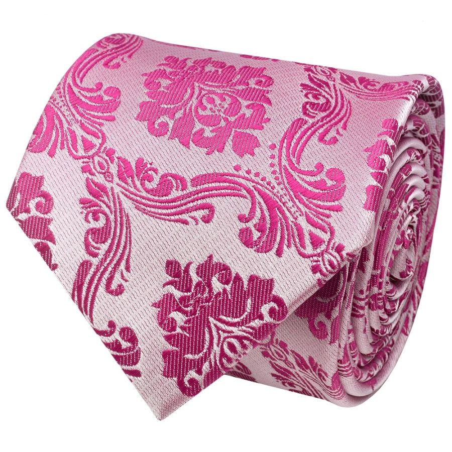 Fuchsia Paisley Classic Men's Tie and Pocket Square Set