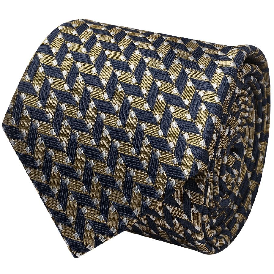 Slim Gold Geometric Men's Tie