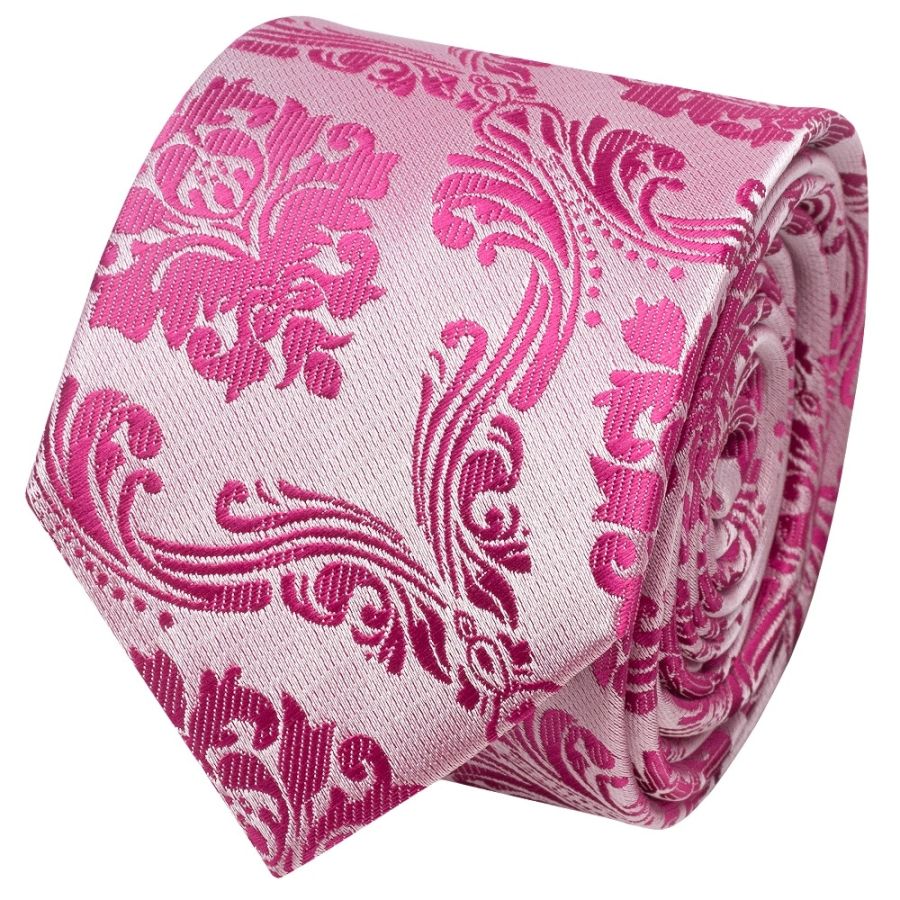 Fuchsia Paisley Skinny Boys Tie