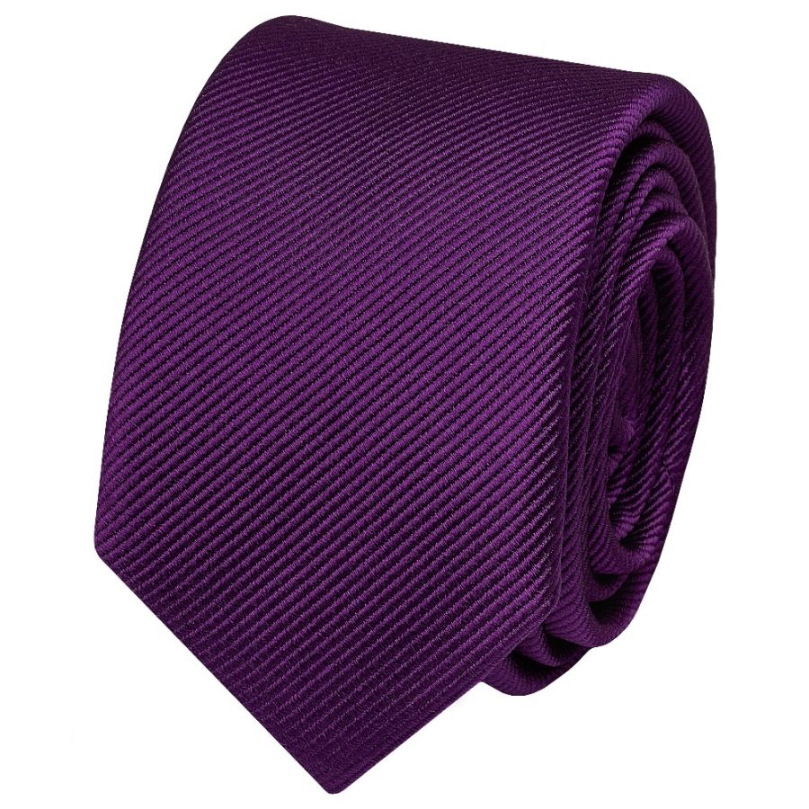 Purple Silk Twill Skinny Mens Tie