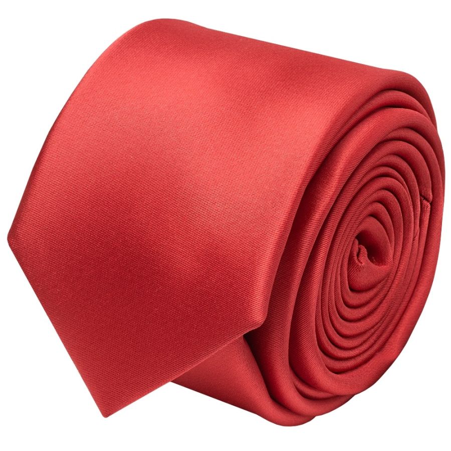 Fiesta Red Satin Skinny Boys Tie