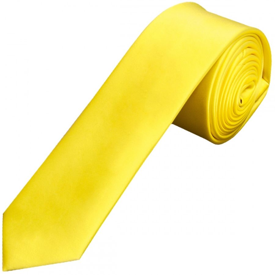 Sunshine Yellow Satin Skinny Men's Tie