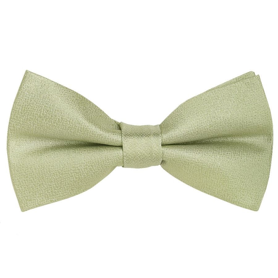 Pre Tied Sage Green Silk Boys Bow Tie Age 4-7