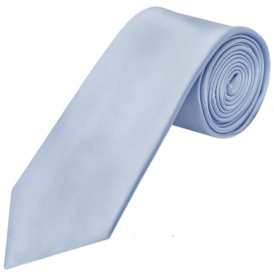 Plain Dusty Blue Satin Classic Men's Tie