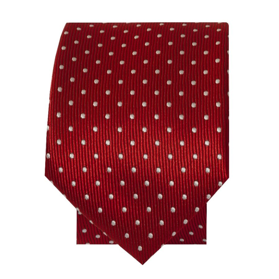 Red and White Polka Dot Skinny Boys Tie
