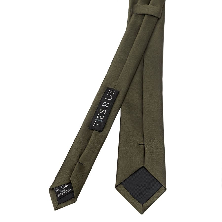 Plain Leaf Green Boys Satin Skinny Tie
