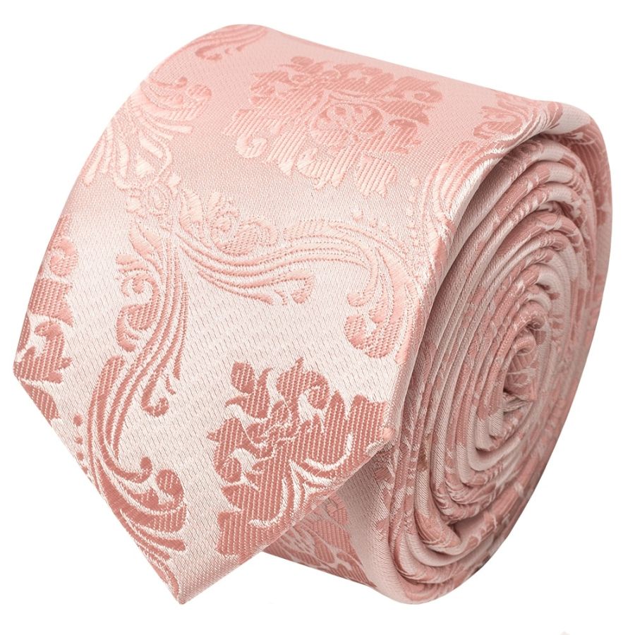 Rose Quartz Paisley Skinny Boys Tie
