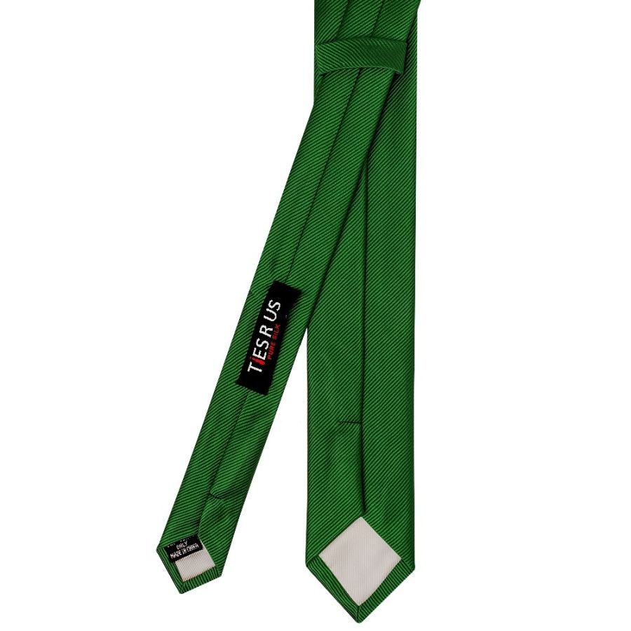 Green Silk Twill Skinny Mens Tie