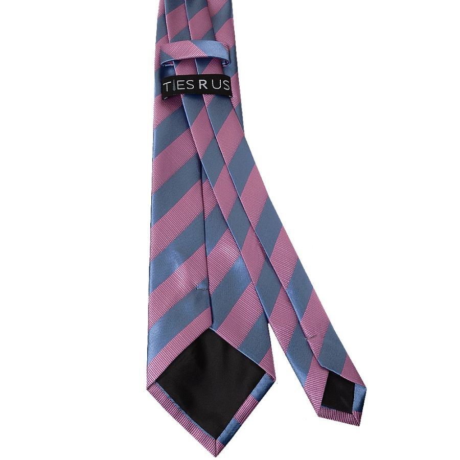 Pink and Light Blue Striped Classic Men's Tie