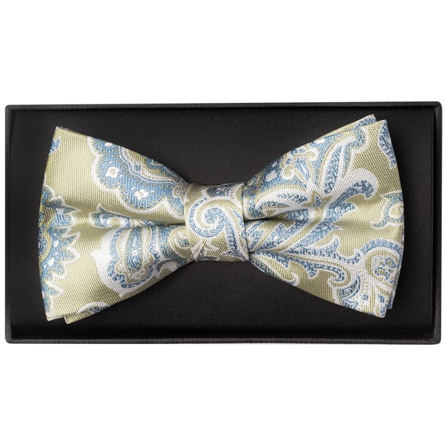 Green and Blue Paisley Handmade Mens Bow Tie