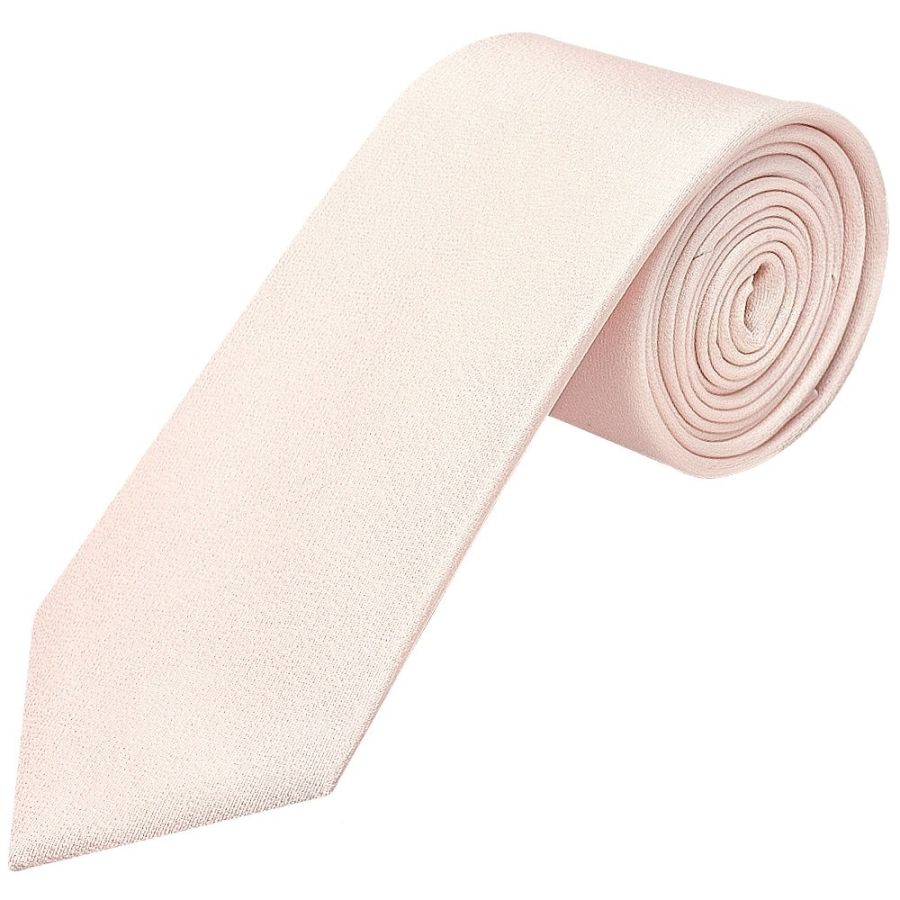 Plain Blush Silk Classic Men's Tie and Pocket Square Set