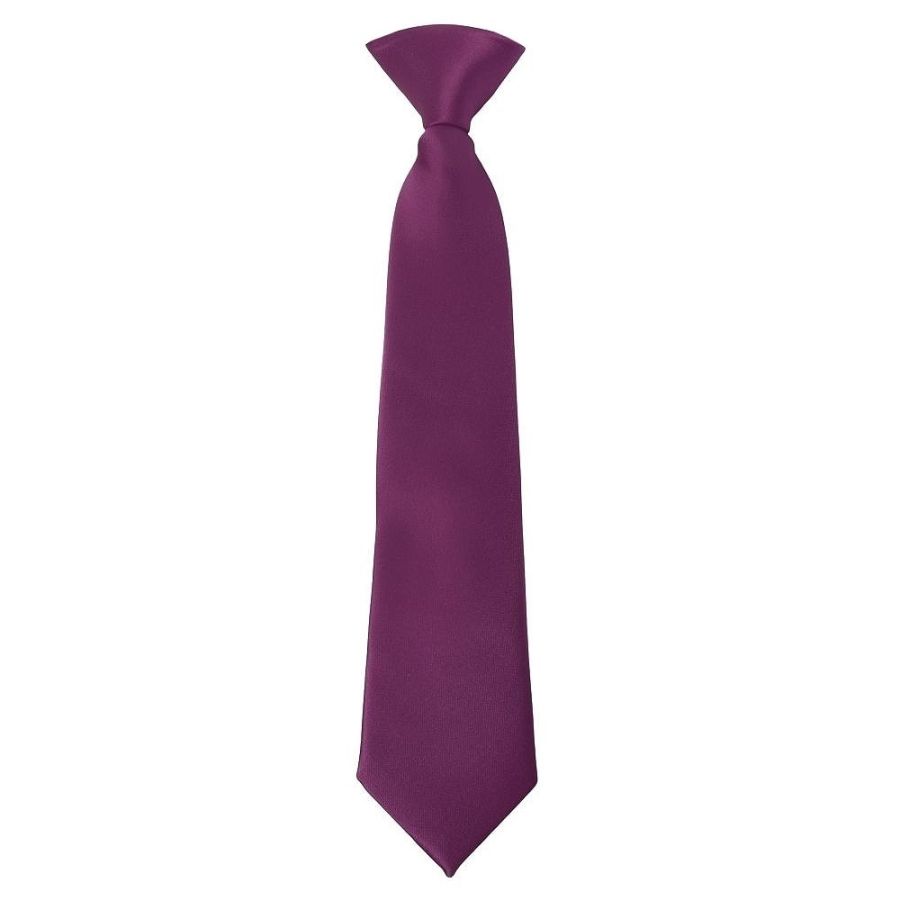 Pre Tied Plum Satin Boys Tie and Pocket Square Set Age 4-7