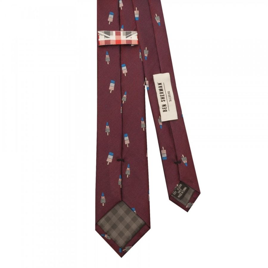 Burgundy Ice Lolly Silk Skinny Men's Tie