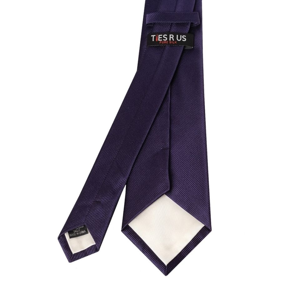 Plum Silk Twill Silk Classic Mens Tie and Pocket Square Set