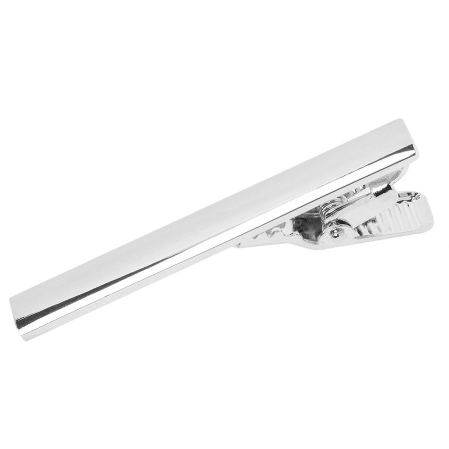 Plain Silver Metal Bar Tie Clip
