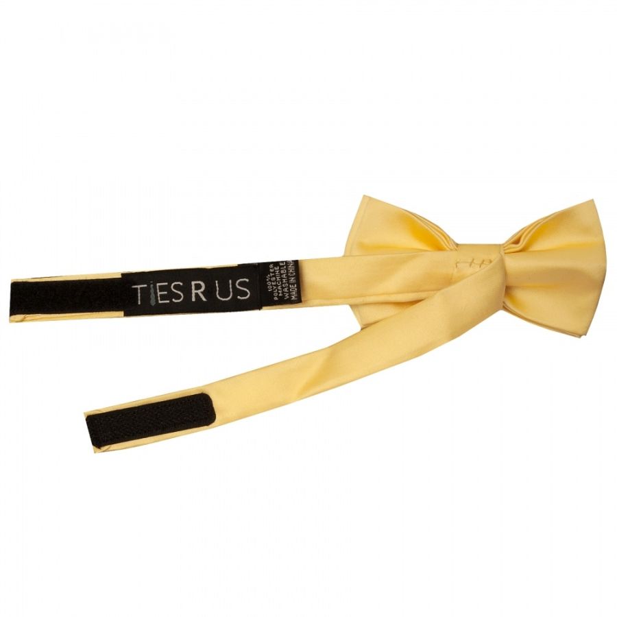Pre Tied Gold Satin Boys Bow Tie Age 4-7