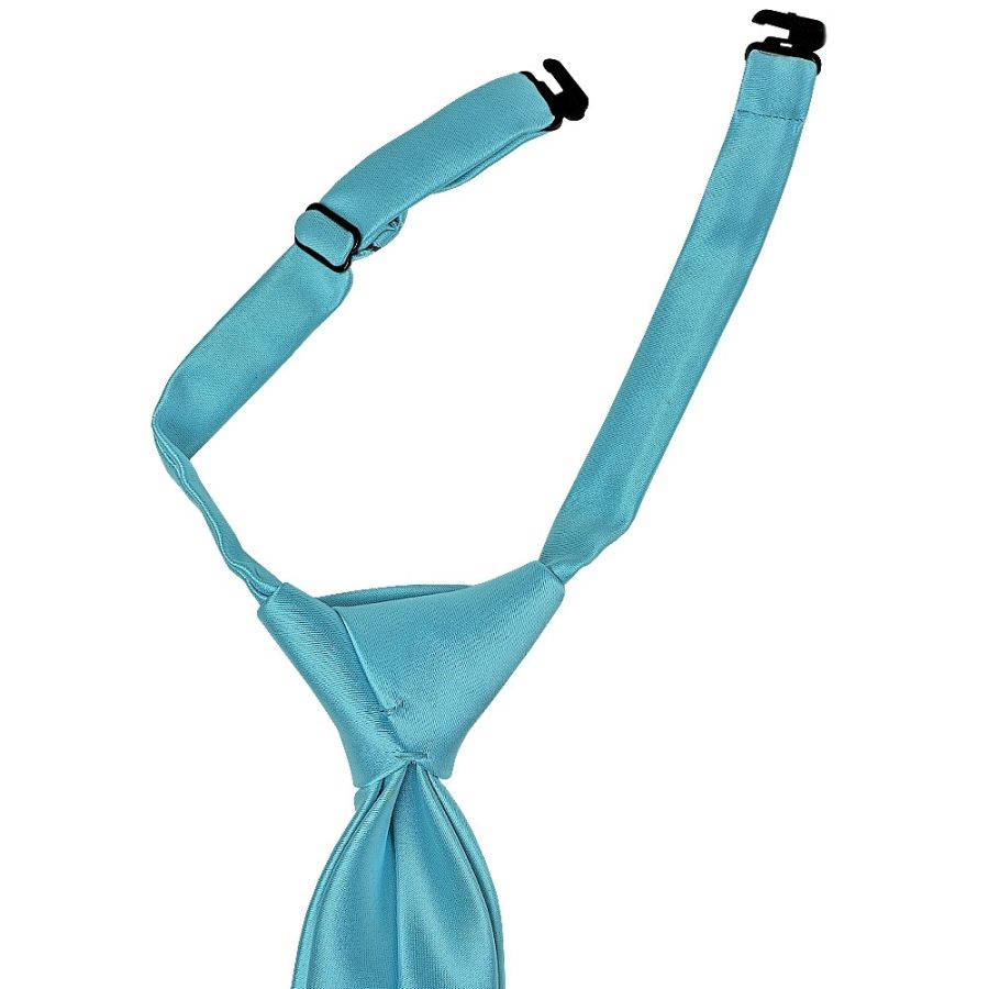 Pre Tied Turquoise Satin Boys Tie Age 4-7