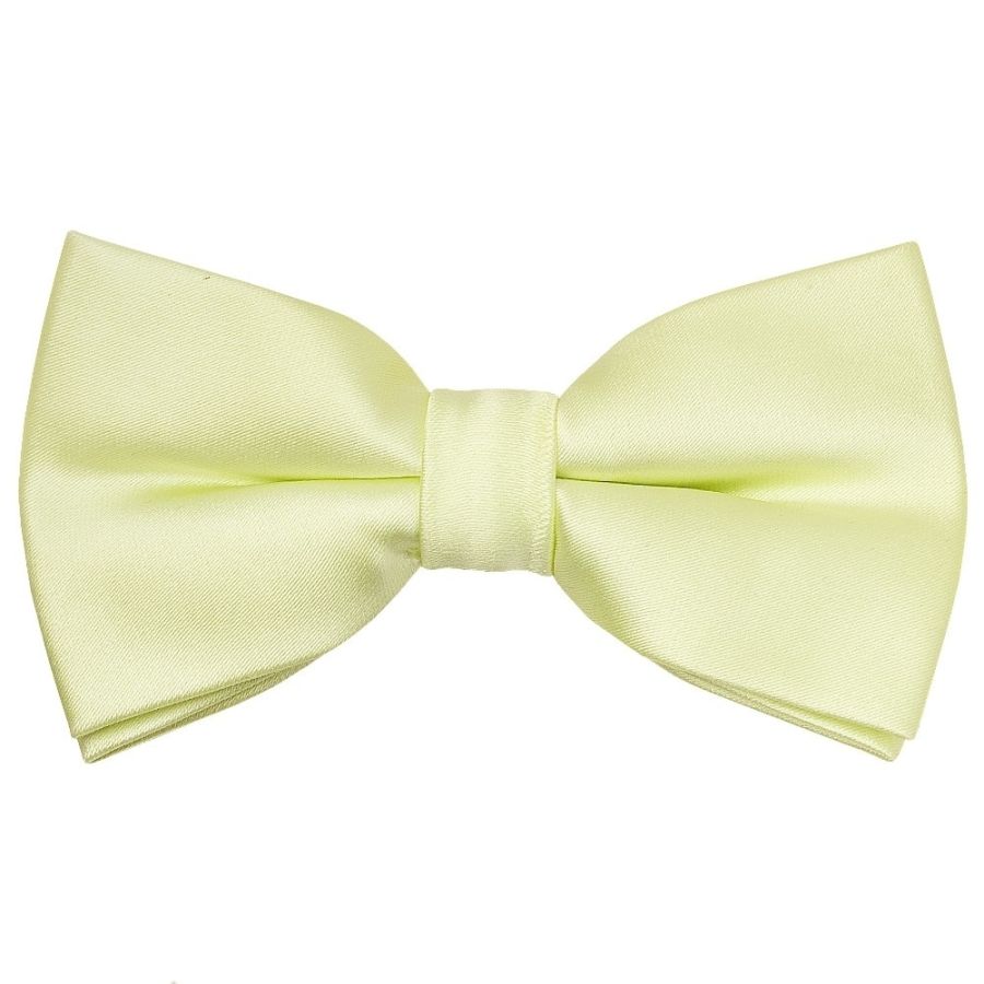 Pre Tied Plain Willow Green Satin Boys Bow Tie and Pocket Square Set