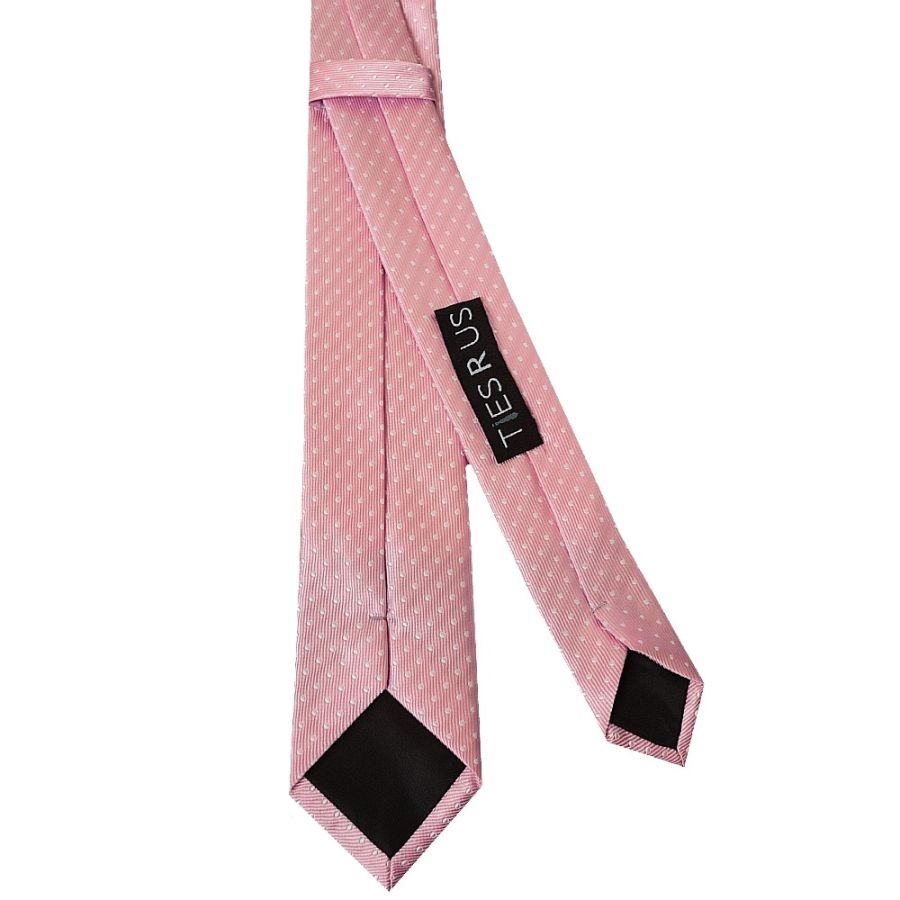 Pink and White Polka Dot Skinny Boys Tie