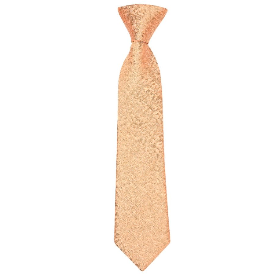 Pre Tied Peach Textured Silk Boys Tie Age 4-7