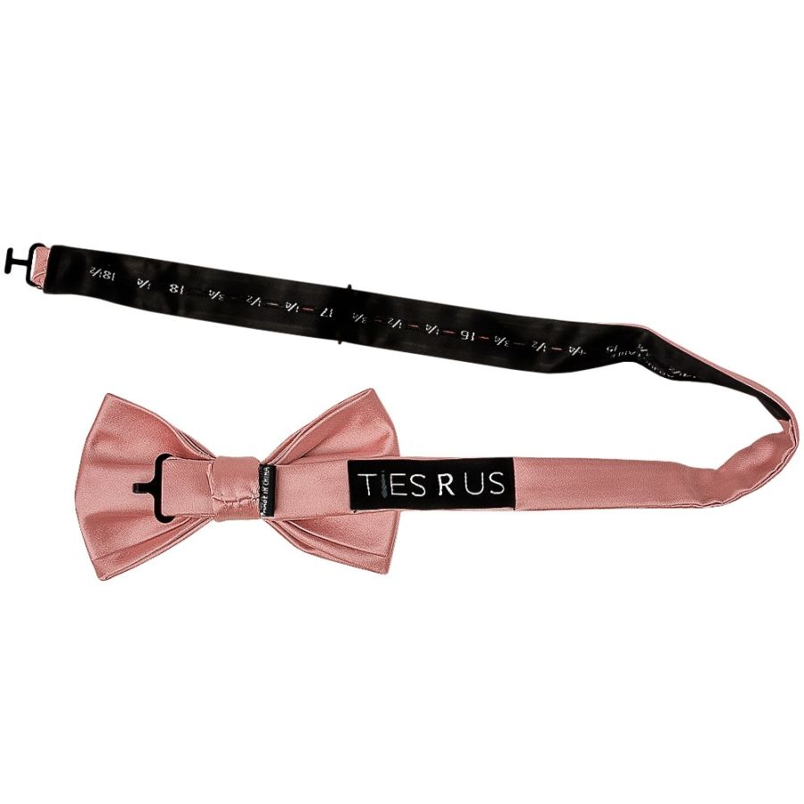Plain Rose Gold Handmade Mens Bow Tie