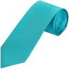 Plain Turquoise Satin Classic Men's Tie and Pocket Square Set