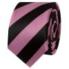 Black and Pink Striped Skinny Men's Tie