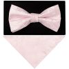 Blush Pink Floral Handmade Mens Bow Tie and Pocket Square Set