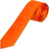 Plain Orange Satin Silk Skinny Men's Tie