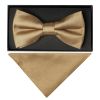 Plain Iced Coffee Handmade Mens Bow Tie and Pocket Square Set